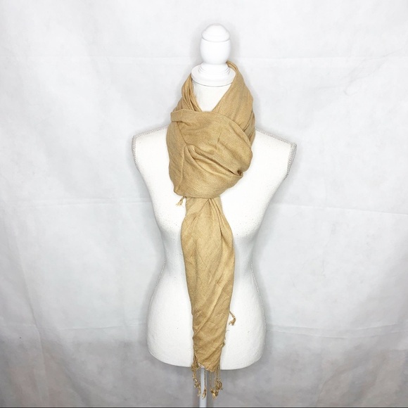 APT 9 Camel Scarf/Wrap with Fringes - Picture 8 of 10
